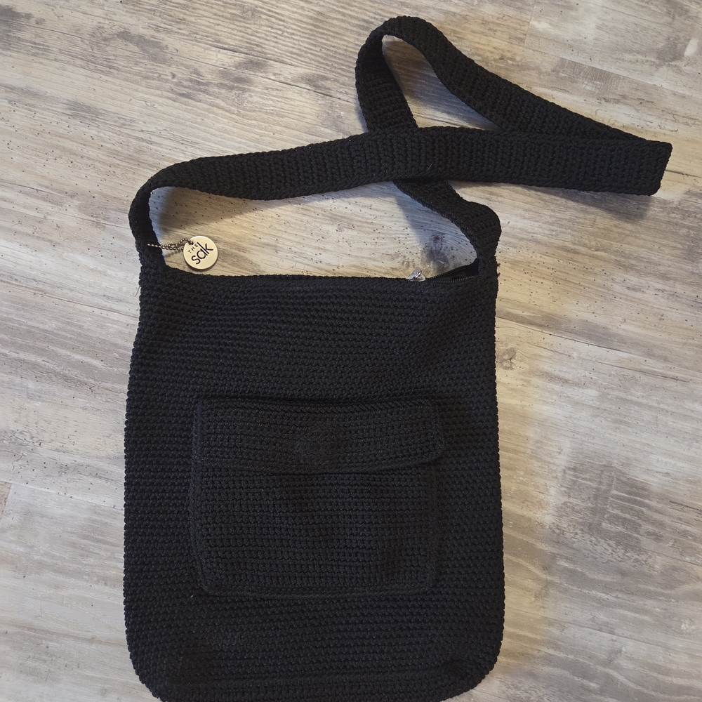 The Sak Black Crochet Shoulder Bag